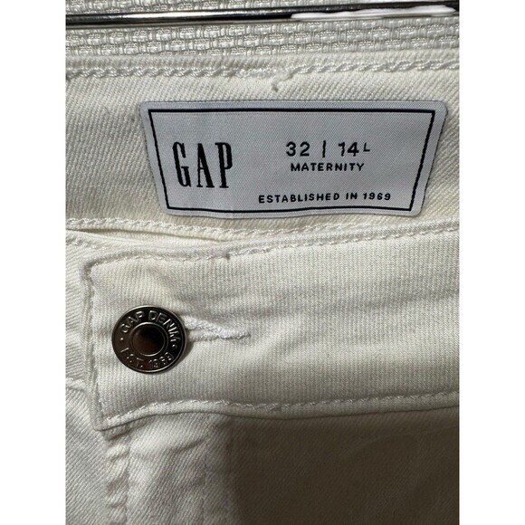 Gap Maternity White  side panel jeans size 32/14 Long EUC - Picture 3 of 7
